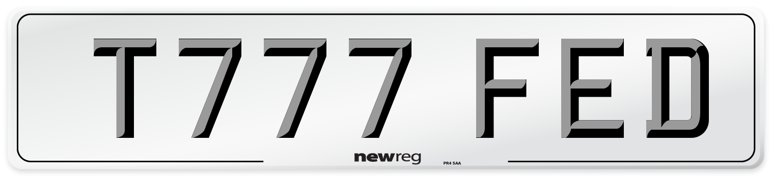 T777 FED Number Plate from New Reg